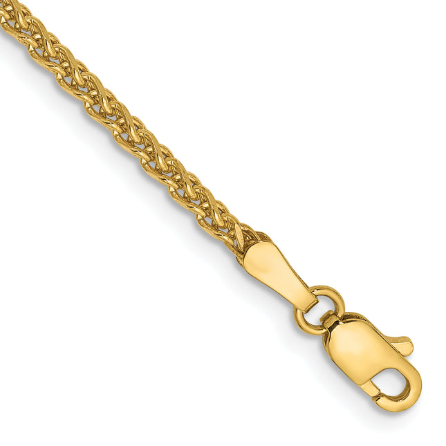 14K Diamond-cut Spiga with Lobster Clasp Bracelet, 7 x 2.1mm