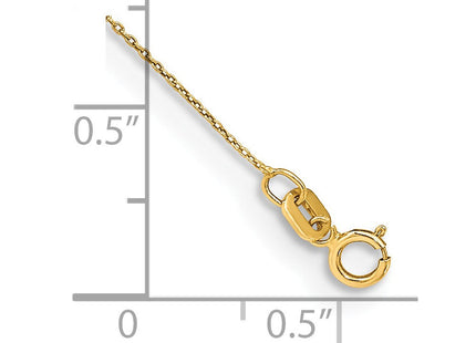 14K . Cable with Spring Ring Clasp Anklet (Style PEN135-9)