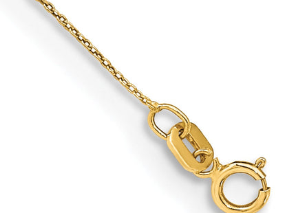 14K . Cable with Spring Ring Clasp Anklet (Style PEN135-9)