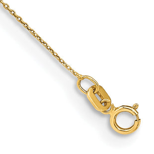 14K . Cable with Spring Ring Clasp Anklet (Style PEN135-9)