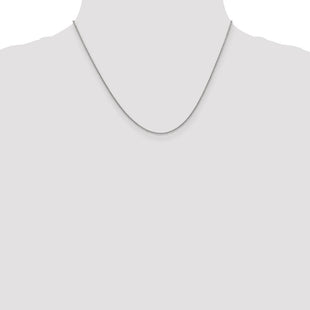14K White Gold Round Open Link Cable with Lobster Clasp Chain (Style PEN137-18)