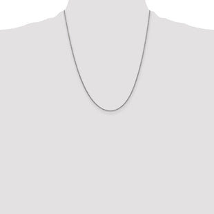 14K White Gold Round Open Link Cable with Lobster Clasp Chain (Style PEN137-22)
