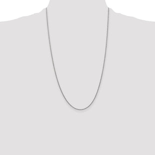14K White Gold Round Open Link Cable with Lobster Clasp Chain (Style PEN137-26)