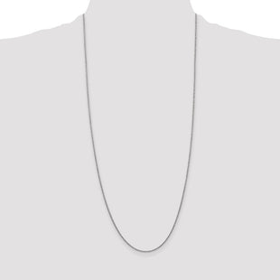 14K White Gold Round Open Link Cable with Lobster Clasp Chain (Style PEN137-30)