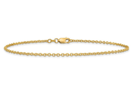 14K Forzantine Cable with Lobster Clasp Anklet (Style PEN138-10)