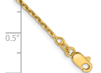 14K Solid Diamond-cut Cable with Lobster Clasp Anklet (Style PEN141-9)