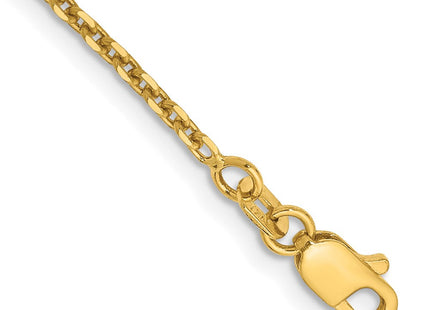14K Solid Diamond-cut Cable with Lobster Clasp Anklet (Style PEN141-9)