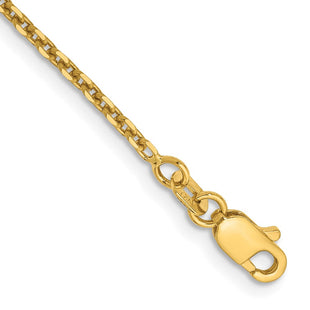14K Solid Diamond-cut Cable with Lobster Clasp Anklet (Style PEN141-9)