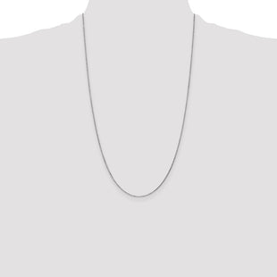 14K White Gold Diamond-cut Cable with Lobster Clasp Chain (Style PEN144-26)