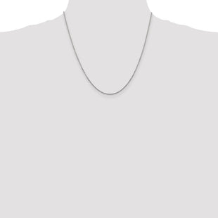14K White Gold Diamond-cut Cable with Lobster Clasp Chain (Style PEN146-20)