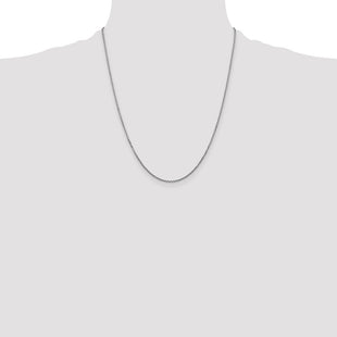 14K White Gold Diamond-cut Cable with Lobster Clasp Chain (Style PEN146-22)