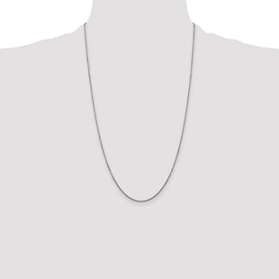14K White Gold Diamond-cut Cable with Lobster Clasp Chain (Style PEN146-26)