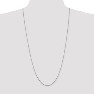 14K White Gold Diamond-cut Cable with Lobster Clasp Chain (Style PEN146-30)