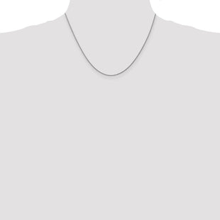 14K White Gold . Diamond-cut Spiga with Lobster Clasp Chain (Style PEN154-18)