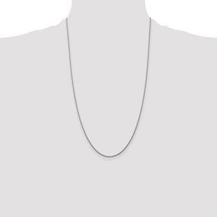14K White Gold . Diamond-cut Spiga with Lobster Clasp Chain (Style PEN154-26)