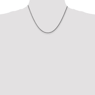 14K White Gold . Spiga with Spring Ring Clasp Chain (Style PEN159-18)