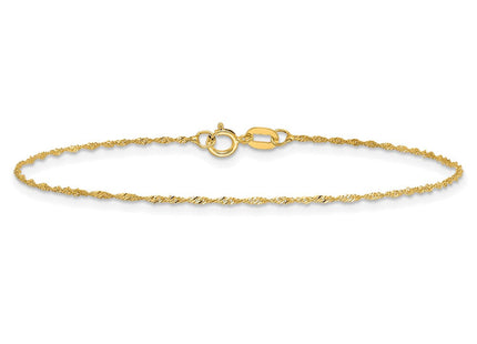 14K Singapore with Spring Ring Clasp Chain (Style PEN164-7)