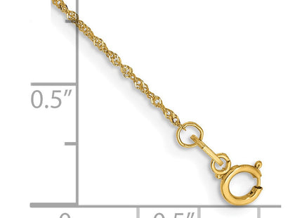14K Singapore with Spring Ring Clasp Chain (Style PEN164-7)
