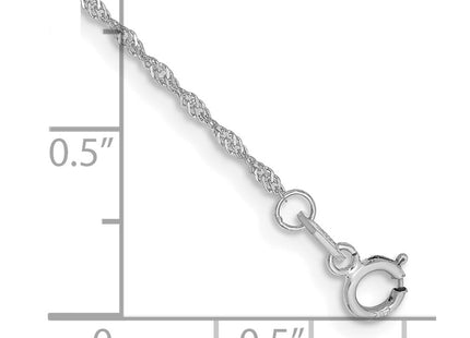 14K white gold singapore link chain, alternate view