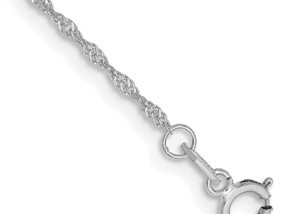 14K white gold singapore link chain