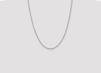 14K White Gold Singapore with Lobster Clasp Chain (Style PEN169-24)