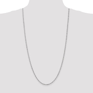 14K White Gold Singapore with Lobster Clasp Chain (Style PEN169-30)