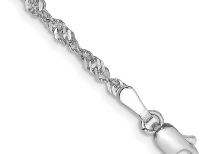 14K White Gold Singapore with Lobster Clasp Chain (Style PEN169-7)