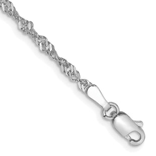 14K White Gold Singapore with Lobster Clasp Chain (Style PEN169-7)