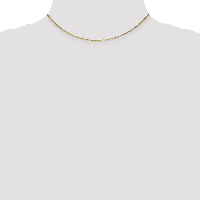 14K . Diamond-cut Cable with Lobster Clasp Anklet