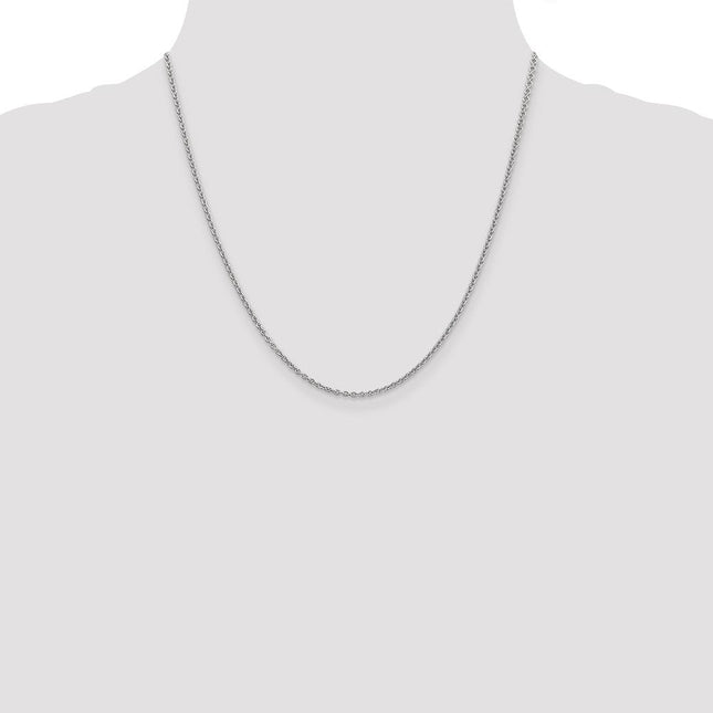 14K White Gold Forzantine Cable with Lobster Clasp Chain, 16 x 1.8mm