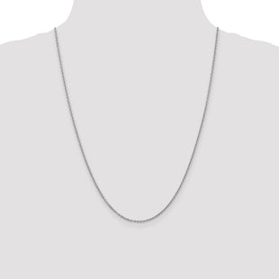 14K White Gold Forzantine Cable with Lobster Clasp Chain (Style PEN188-24)