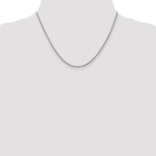 14K White Gold Forzantine Cable with Lobster Clasp Chain (Style PEN189-18)
