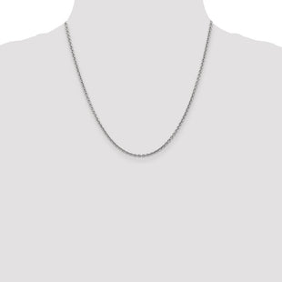 14K White Gold Forzantine Cable with Lobster Clasp Chain (Style PEN189-20)