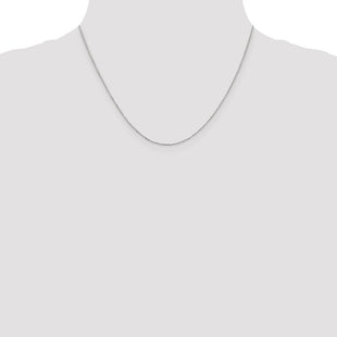 14K White Gold Diamond-cut Cable with Lobster Clasp Chain (Style PEN192L-20)