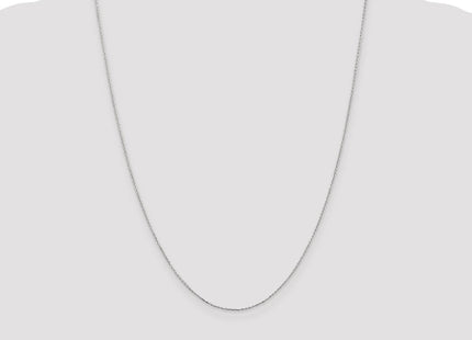 14K White Gold Diamond-cut Cable with Lobster Clasp Chain (Style PEN192L-24)