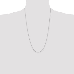 14K White Gold Diamond-cut Cable with Lobster Clasp Chain (Style PEN192L-26)
