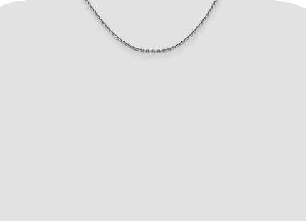 14K White Gold Diamond-cut Cable with Lobster Clasp Chain (Style PEN194-16)
