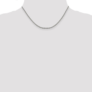 14K White Gold Diamond-cut Cable with Lobster Clasp Chain (Style PEN194-16)