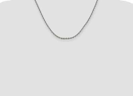 14K White Gold Diamond-cut Cable with Lobster Clasp Chain (Style PEN194-18)