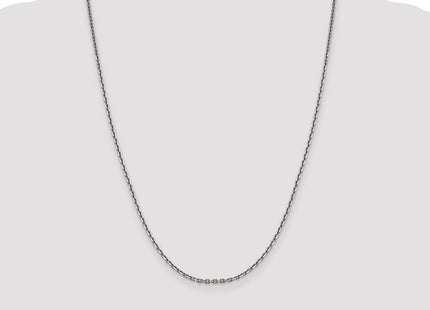 14K White Gold Diamond-cut Cable with Lobster Clasp Chain (Style PEN194-24)