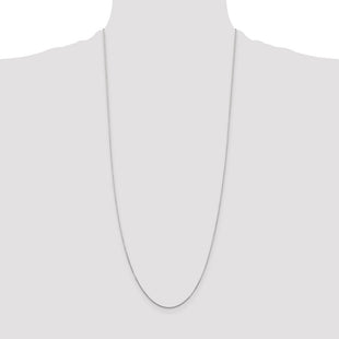 14K White Gold Diamond-cut Round Open Link Cable with Lobster Clasp Chain (Style PEN196-30)