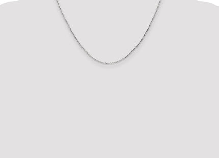 14K White Gold Diamond-cut Round Open Link Cable with Lobster Clasp Chain (Style PEN197-18)