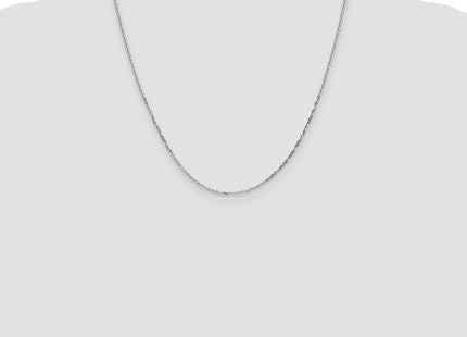 14K White Gold Diamond-cut Round Open Link Cable with Lobster Clasp Chain (Style PEN197-20)