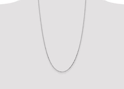 14K White Gold Diamond-cut Round Open Link Cable with Lobster Clasp Chain (Style PEN197-26)