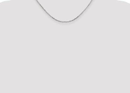 14K White Gold Diamond-cut Round Open Link Cable with Lobster Clasp Chain (Style PEN198-16)