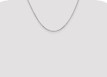 14K White Gold Diamond-cut Round Open Link Cable with Lobster Clasp Chain (Style PEN198-18)