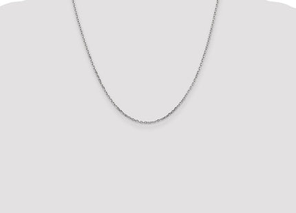 14K White Gold Diamond-cut Round Open Link Cable with Lobster Clasp Chain (Style PEN198-20)