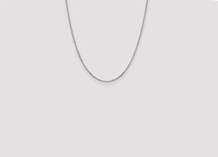 14K White Gold Diamond-cut Round Open Link Cable with Lobster Clasp Chain (Style PEN198-22)