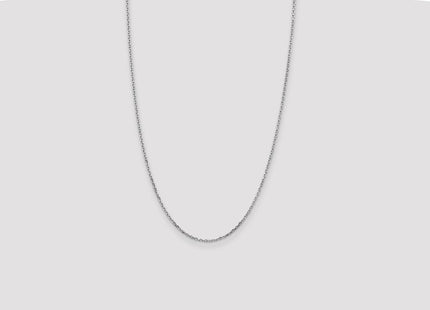 14K White Gold Diamond-cut Round Open Link Cable with Lobster Clasp Chain (Style PEN198-26)