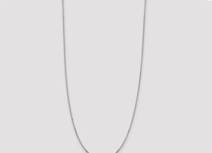 14K White Gold Diamond-cut Round Open Link Cable with Lobster Clasp Chain (Style PEN198-30)